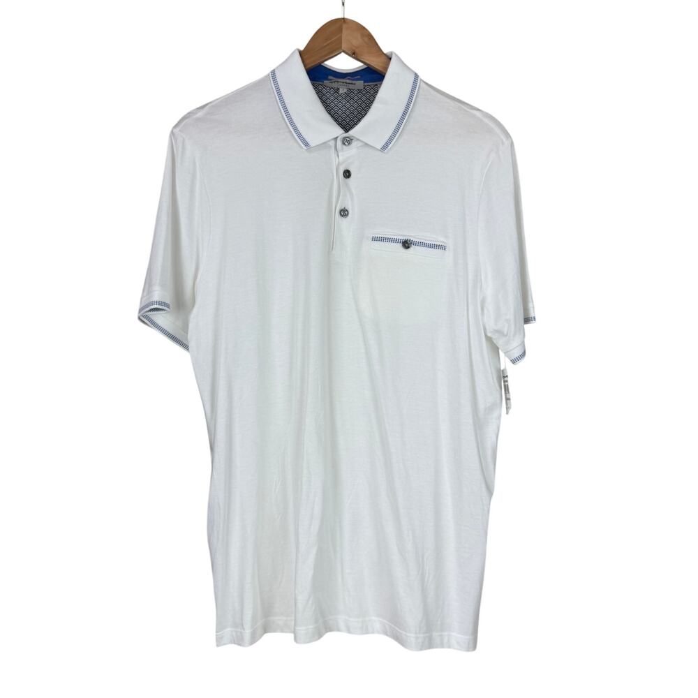 Ted Baker *Flawed* - White Short Sleeve Polo Size 4 (US L) Interior Tag Removed